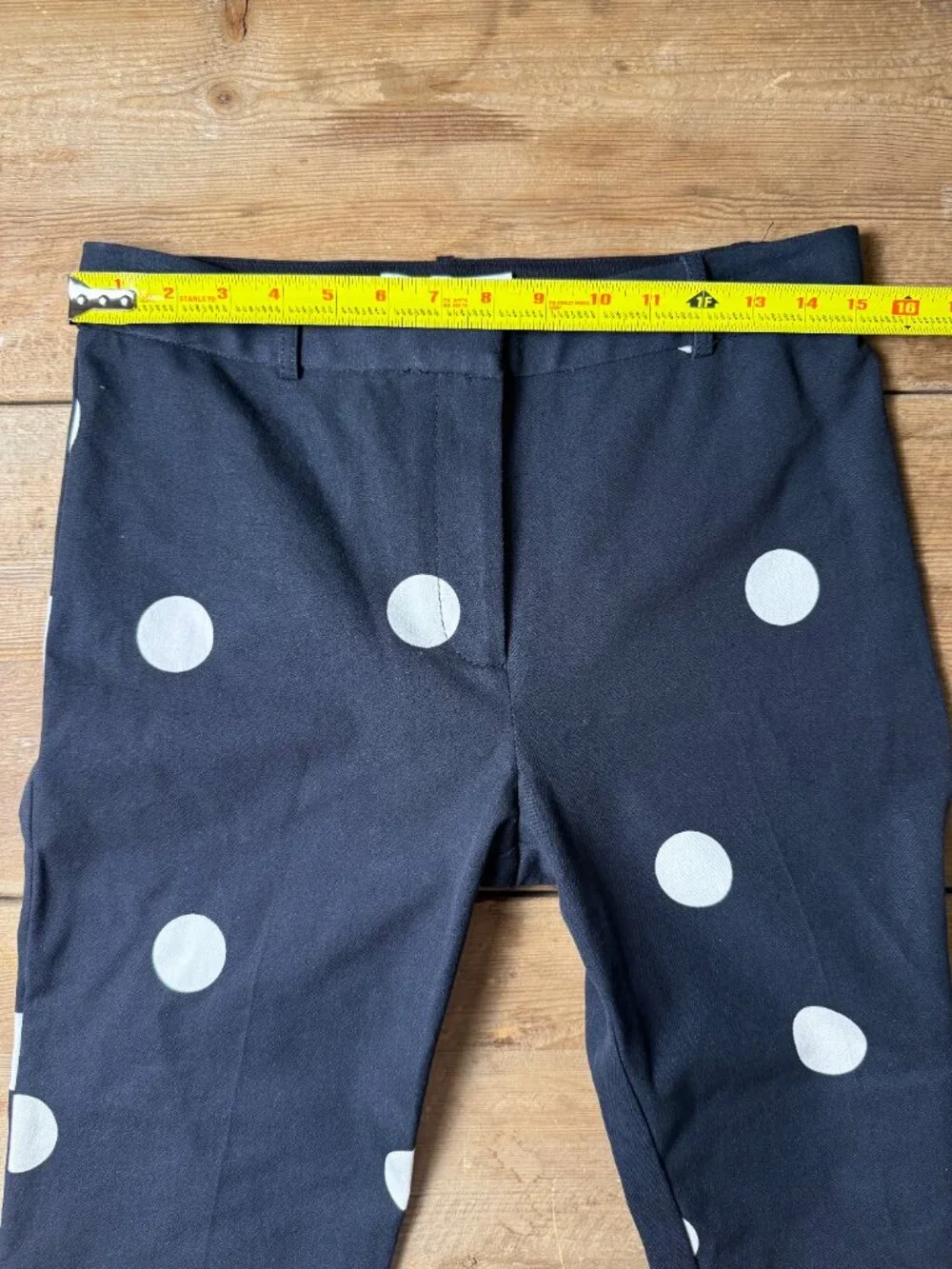 Derek Lam 10 Crosby | Size 8 | Cropped Flare Pants in Black and Ivory Polka Dot - Picture 8 of 15